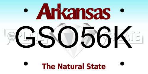 GSO56K Arkansas License Plate