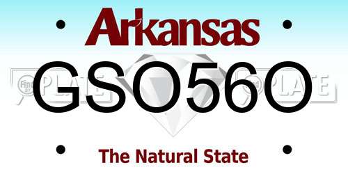 GSO56O Arkansas License Plate