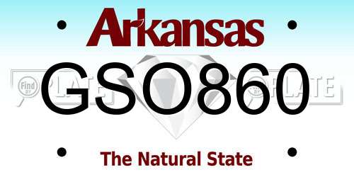 GSO860 Arkansas License Plate
