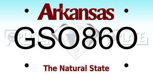 GSO86O Arkansas License Plate