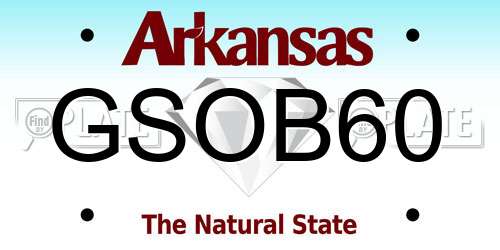 GSOB60 Arkansas License Plate