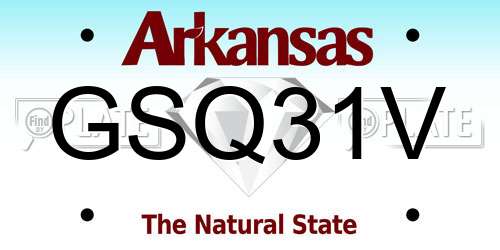 GSQ31V Arkansas License Plate