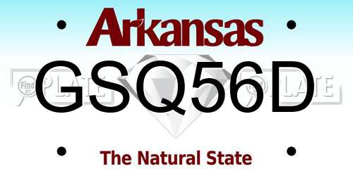 GSQ56D Arkansas License Plate