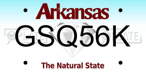 GSQ56K Arkansas License Plate