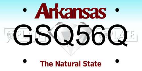 GSQ56Q Arkansas License Plate