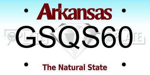 GSQS60 Arkansas License Plate