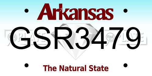 GSR3479 Arkansas License Plate