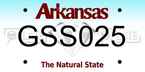 GSS025 Arkansas License Plate