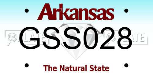 GSS028 Arkansas License Plate