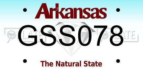 GSS078 Arkansas License Plate