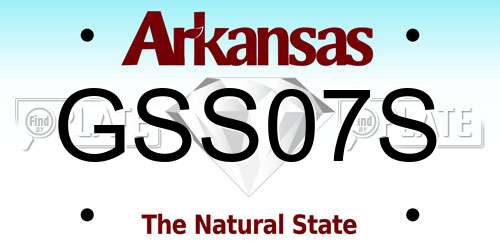 GSS07S Arkansas License Plate