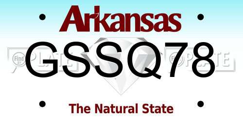 GSSQ78 Arkansas License Plate