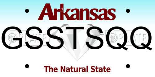 GSSTSQQ Arkansas License Plate