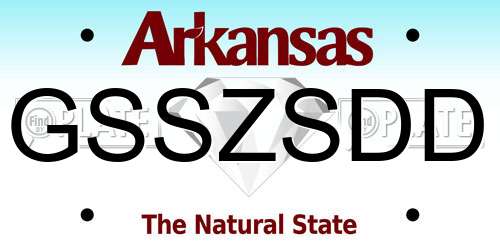 GSSZSDD Arkansas License Plate