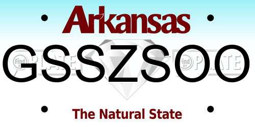 GSSZSOO Arkansas License Plate