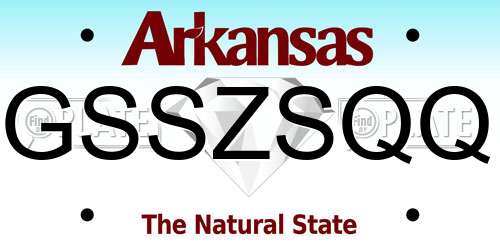 GSSZSQQ Arkansas License Plate