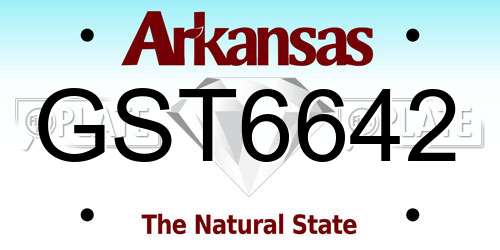 GST6642 Arkansas License Plate
