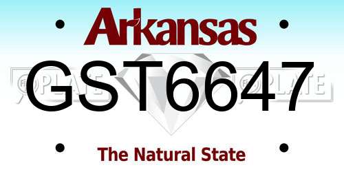 GST6647 Arkansas License Plate
