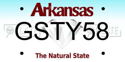GSTY58 Arkansas License Plate