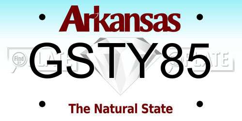 GSTY85 Arkansas License Plate