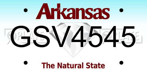 GSV4545 Arkansas License Plate