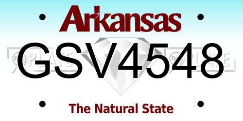 GSV4548 Arkansas License Plate