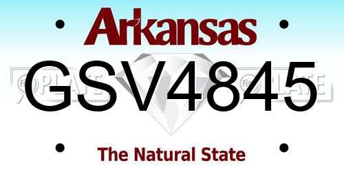 GSV4845 Arkansas License Plate