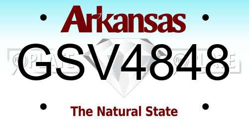 GSV4848 Arkansas License Plate