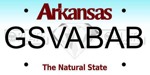 GSVABAB Arkansas License Plate