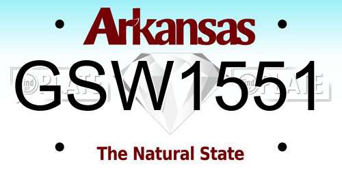 GSW1551 Arkansas License Plate