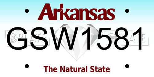 GSW1581 Arkansas License Plate