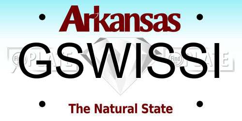 GSWISSI Arkansas License Plate
