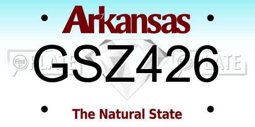 GSZ426 Arkansas License Plate