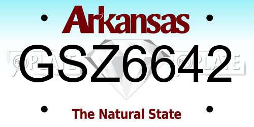 GSZ6642 Arkansas License Plate