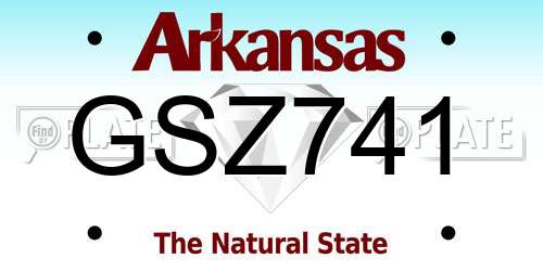 GSZ741 Arkansas License Plate