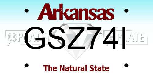 GSZ74I Arkansas License Plate