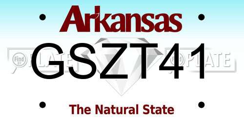 GSZT41 Arkansas License Plate