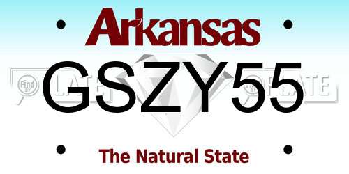 GSZY55 Arkansas License Plate