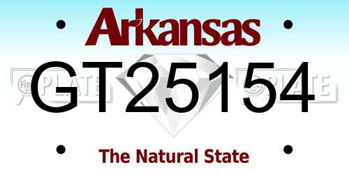 GT25154 Arkansas License Plate