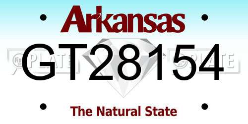 GT28154 Arkansas License Plate