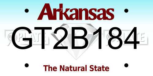 GT2B184 Arkansas License Plate