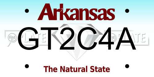 GT2C4A Arkansas License Plate
