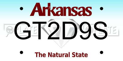 GT2D9S Arkansas License Plate