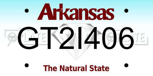 GT2I406 Arkansas License Plate