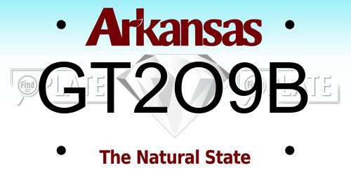 GT2O9B Arkansas License Plate