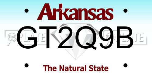 GT2Q9B Arkansas License Plate