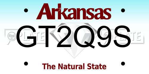 GT2Q9S Arkansas License Plate