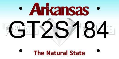 GT2S184 Arkansas License Plate