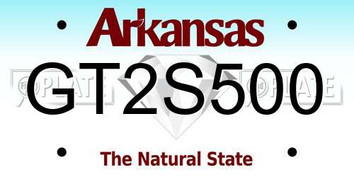 GT2S500 Arkansas License Plate