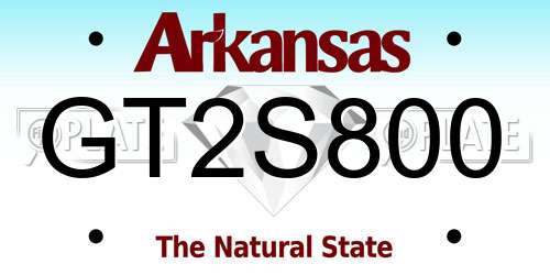 GT2S800 Arkansas License Plate